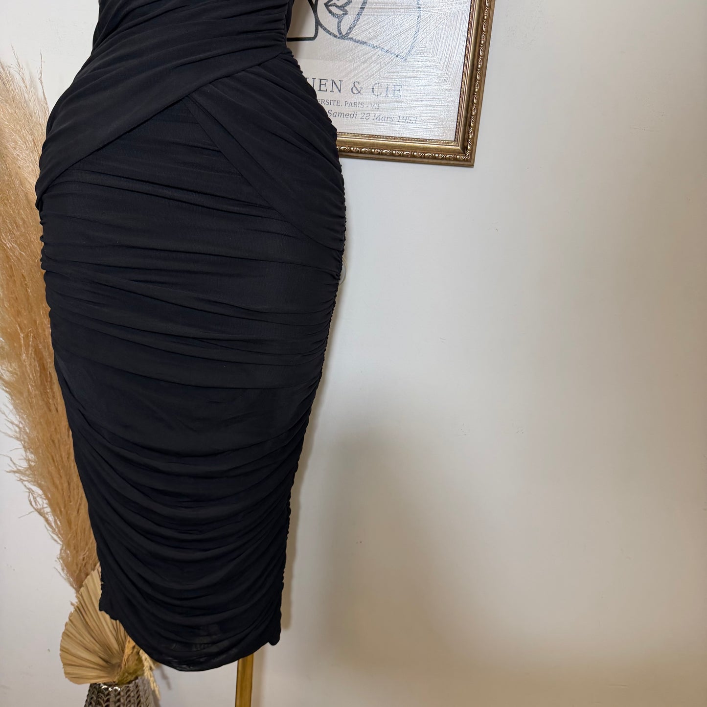 Mesh Sleeveless Dress-Black
