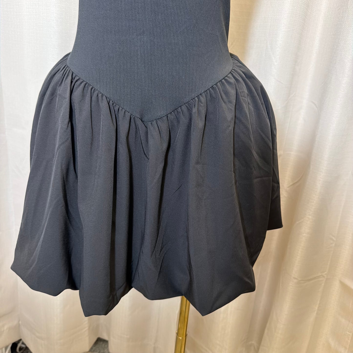 PL-corset Flare Dress-Black