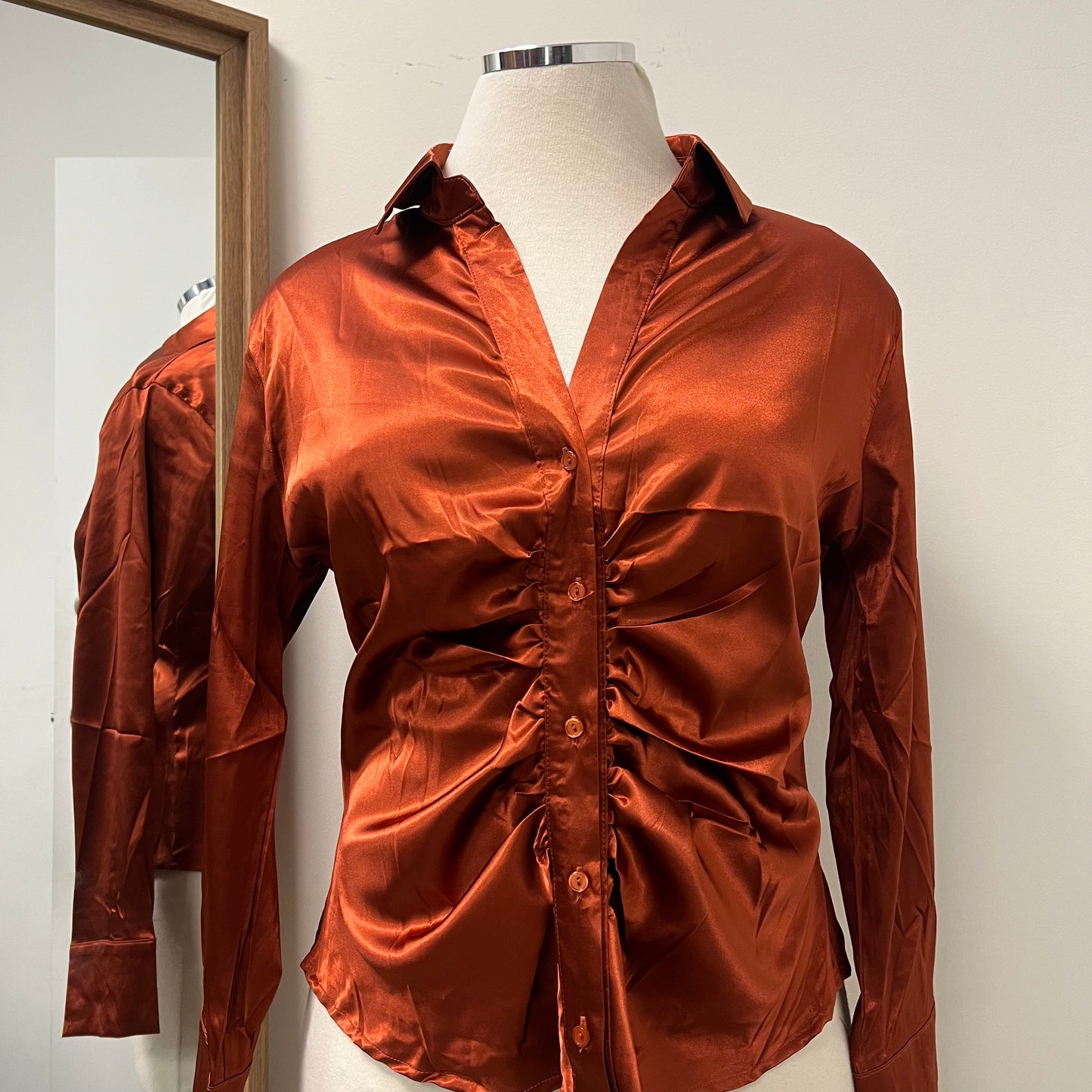 Ginger Satin button up PL-Rust