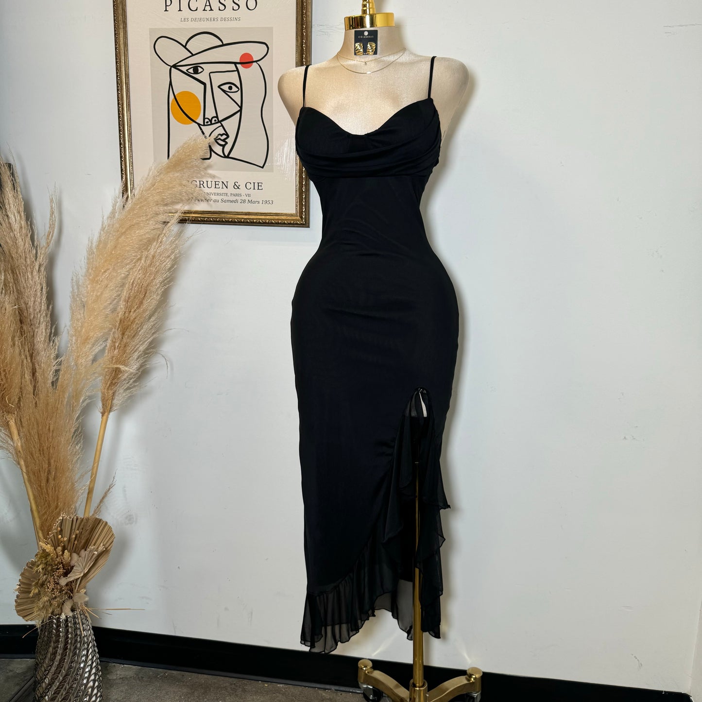 Karil Mesh Dress-Black