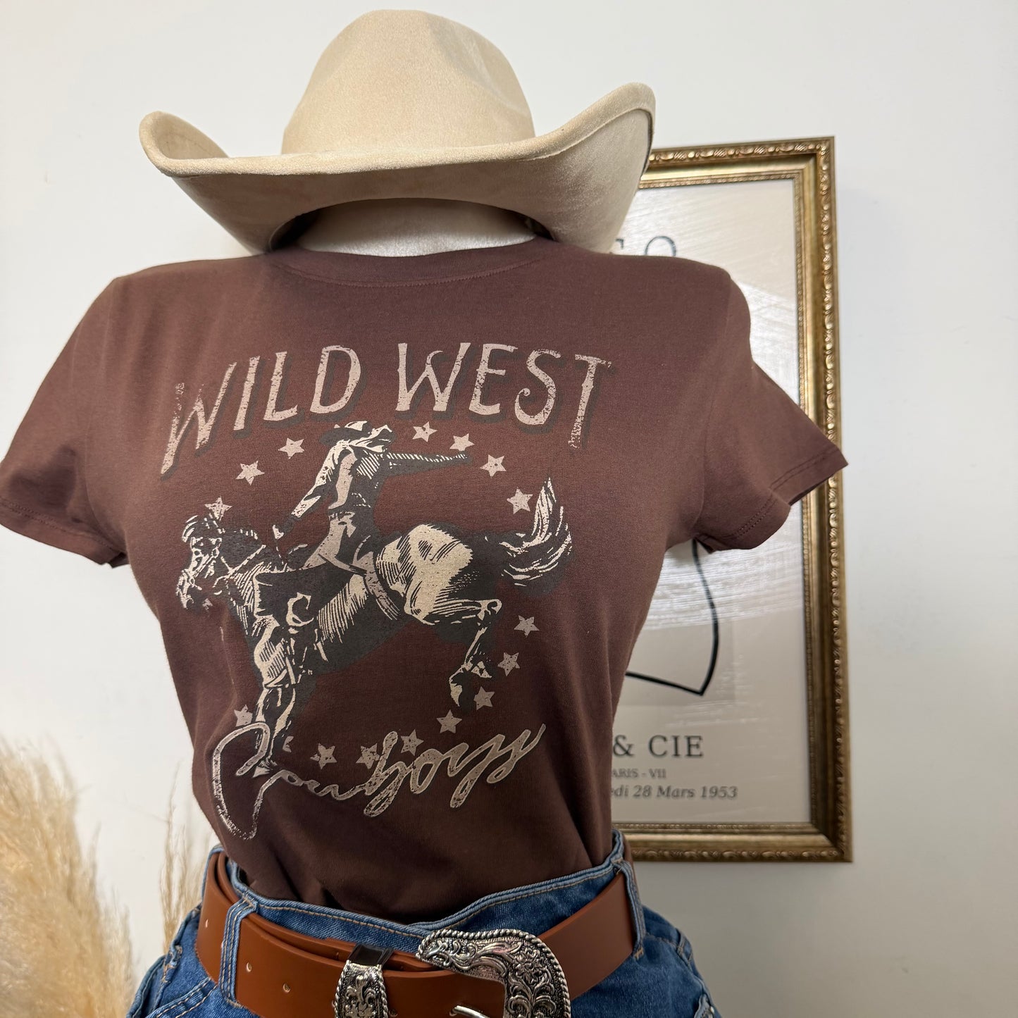 Wild West Cowboy Baby Tee-Brown