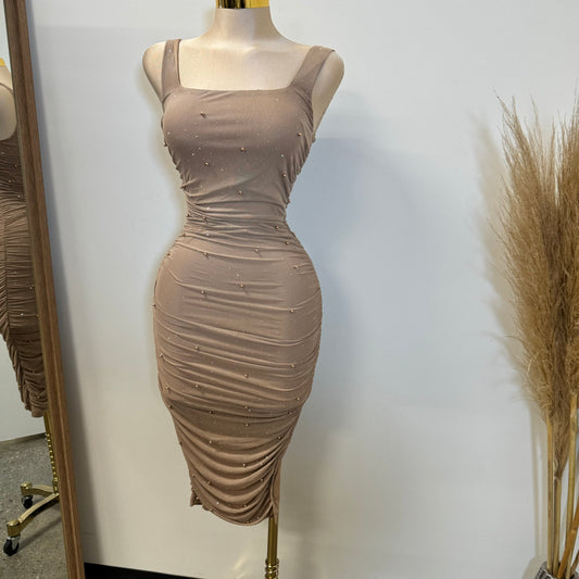 Luz Mesh Dress-Nude