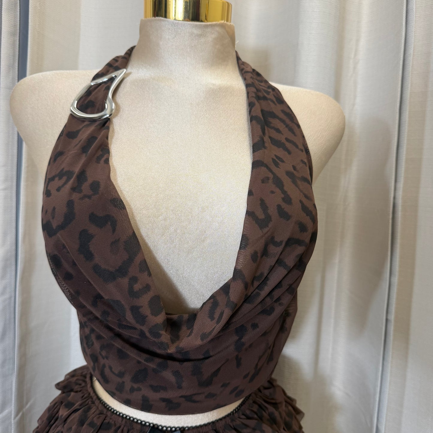 Halter Top And Short Set-Leopard