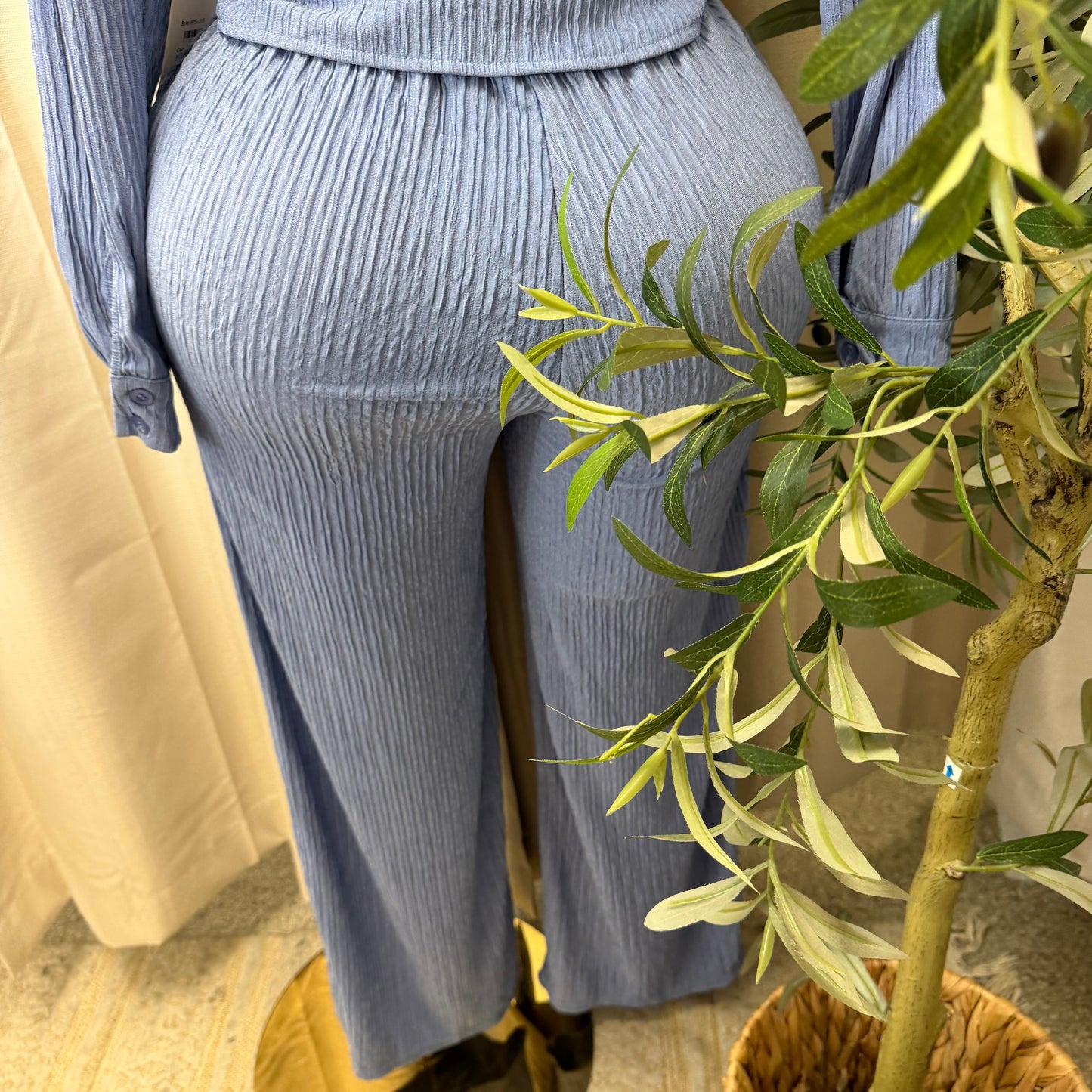 Long sleeve Pant Set-Baby Blue