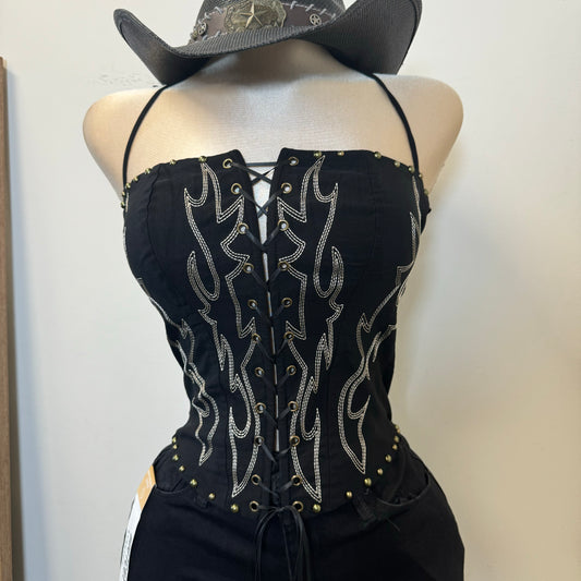 La Yaquesita Corset Top-Black