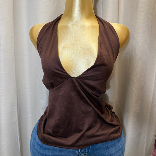 PL-Halter Top- Brown
