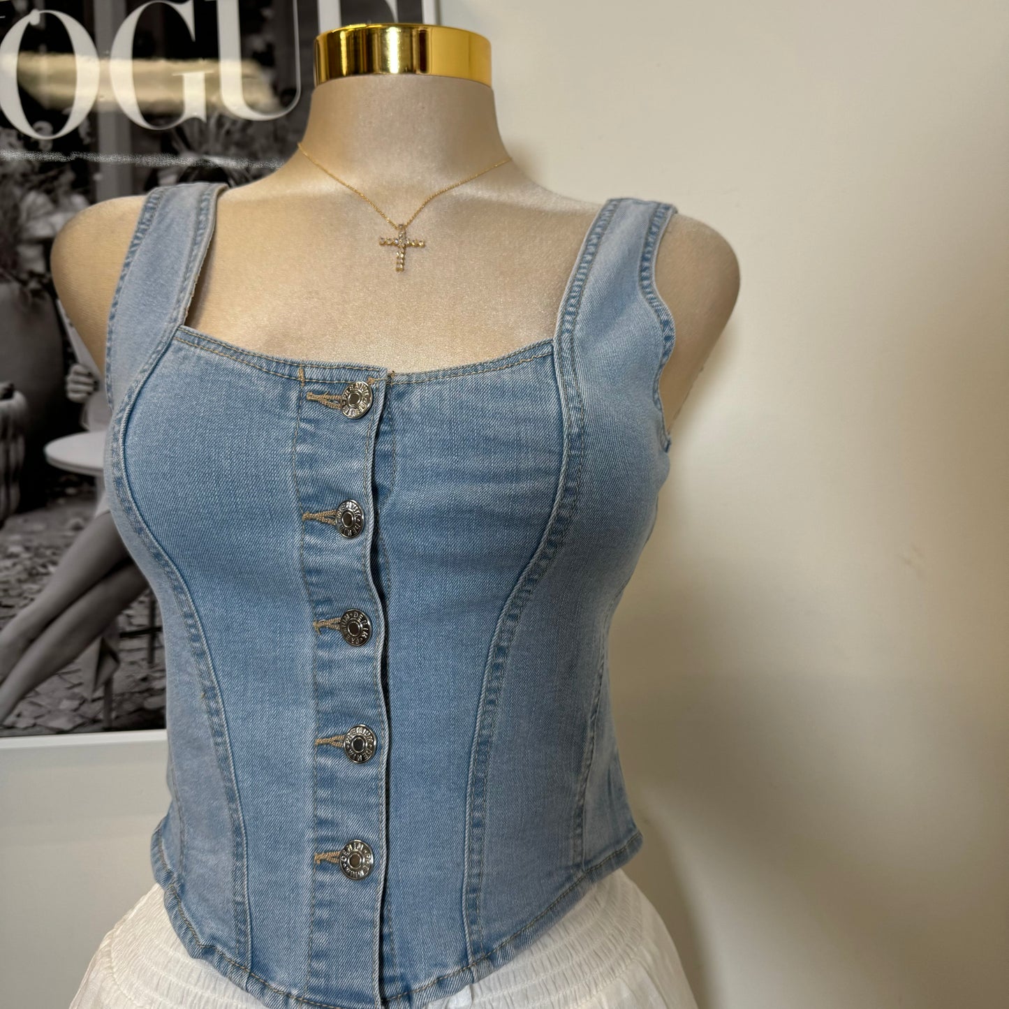 Denim Vest-LT Blue