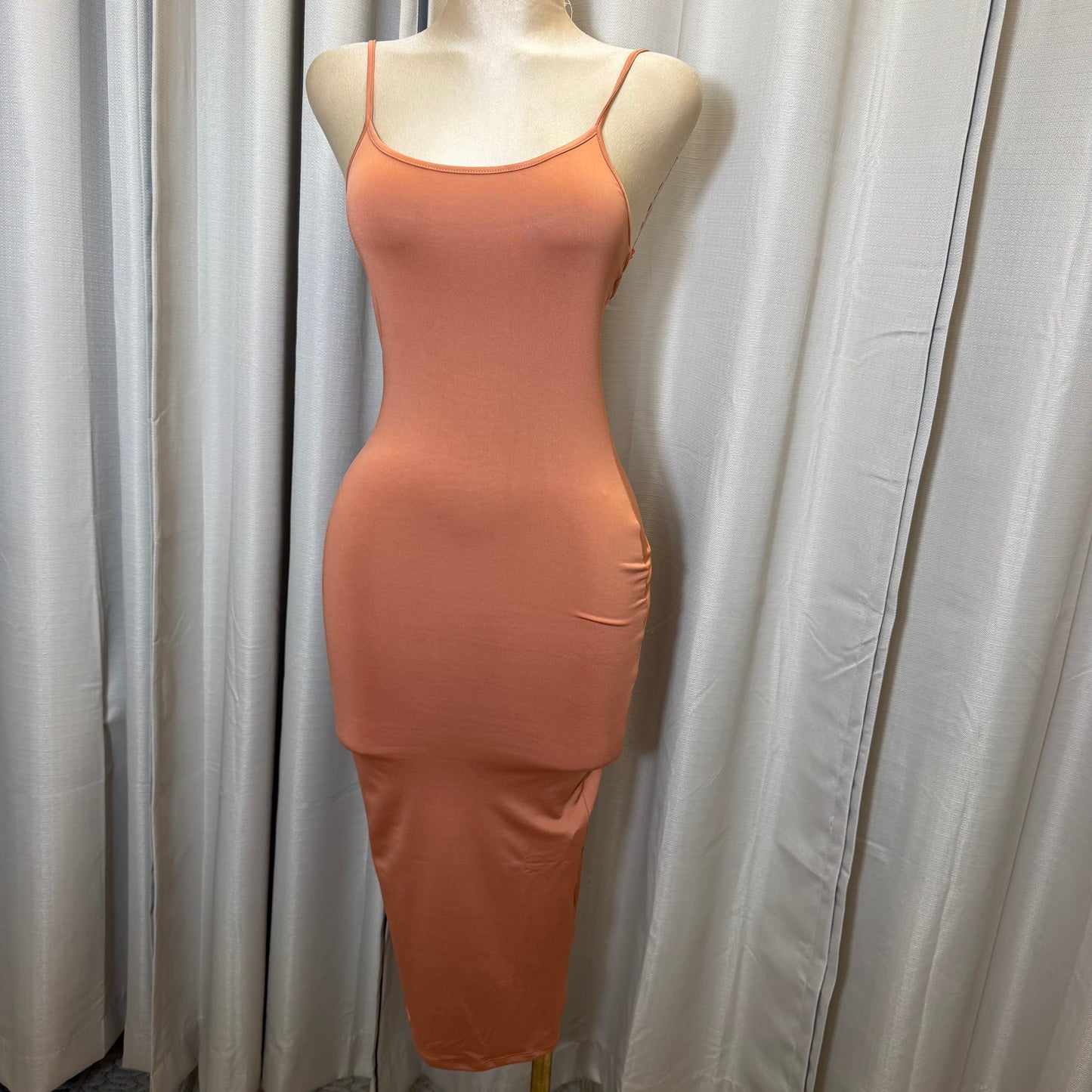 Rose Midi Mesh dress-Orange/ Pink combo