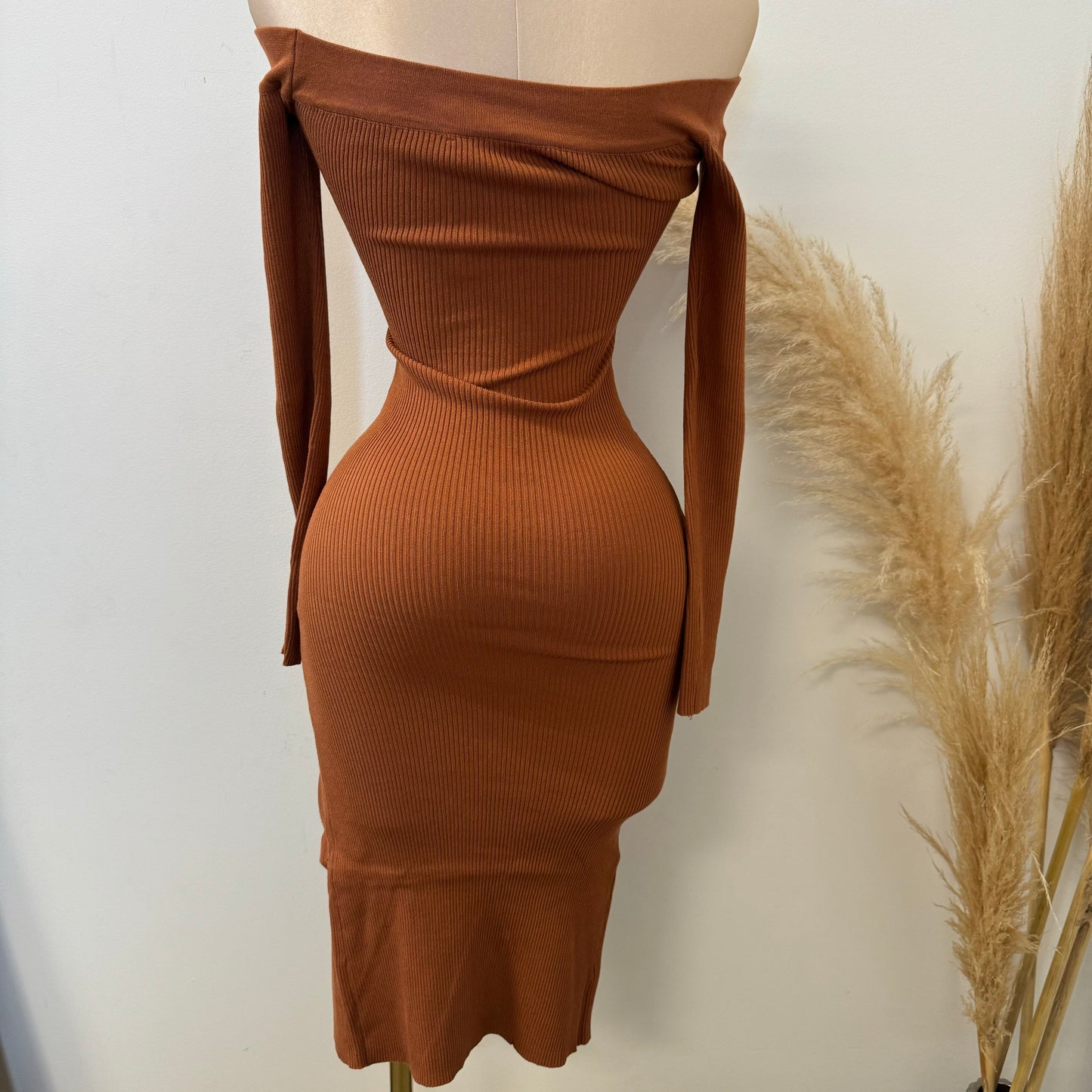 Elina Midi Dress-Rust