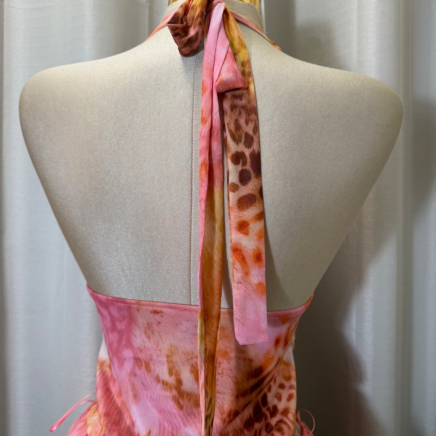 Halter Skirt Flare Set-Pink
