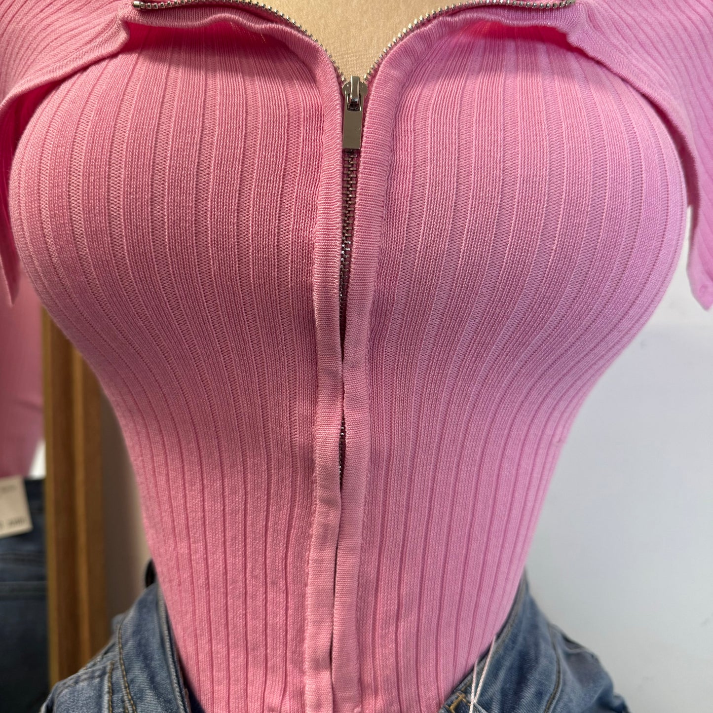 Solid Off Shoulder Top-Pink