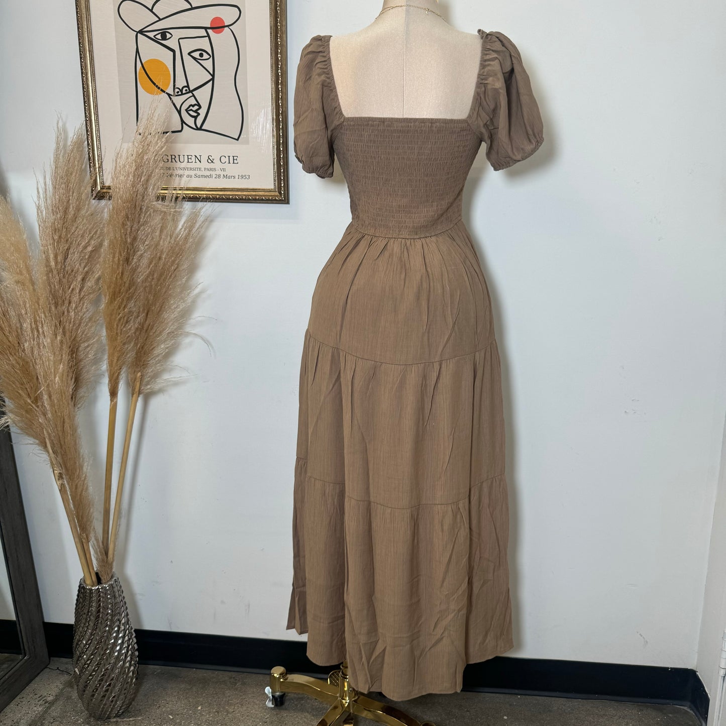 Maxi Corset Dress-Brown
