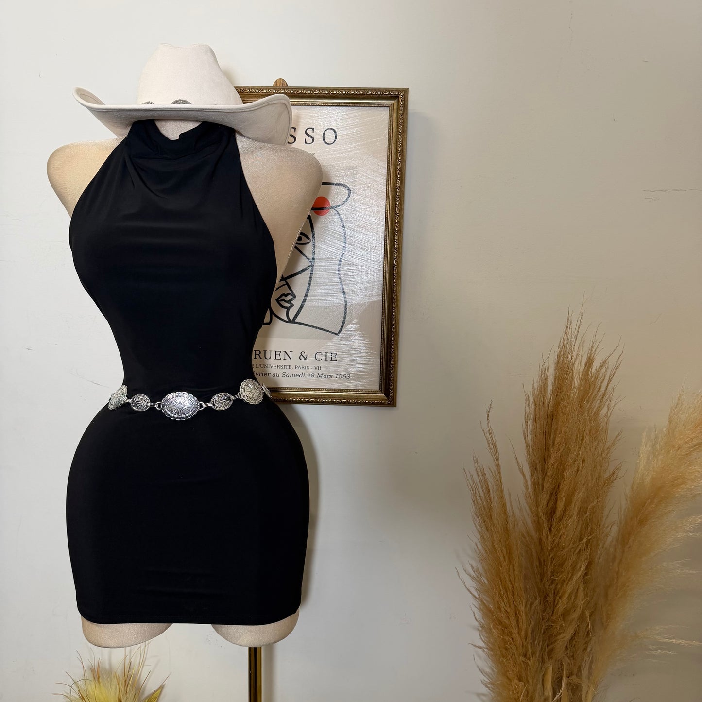Sleeveless Halter Cowl Neckline Mini Dress-Black