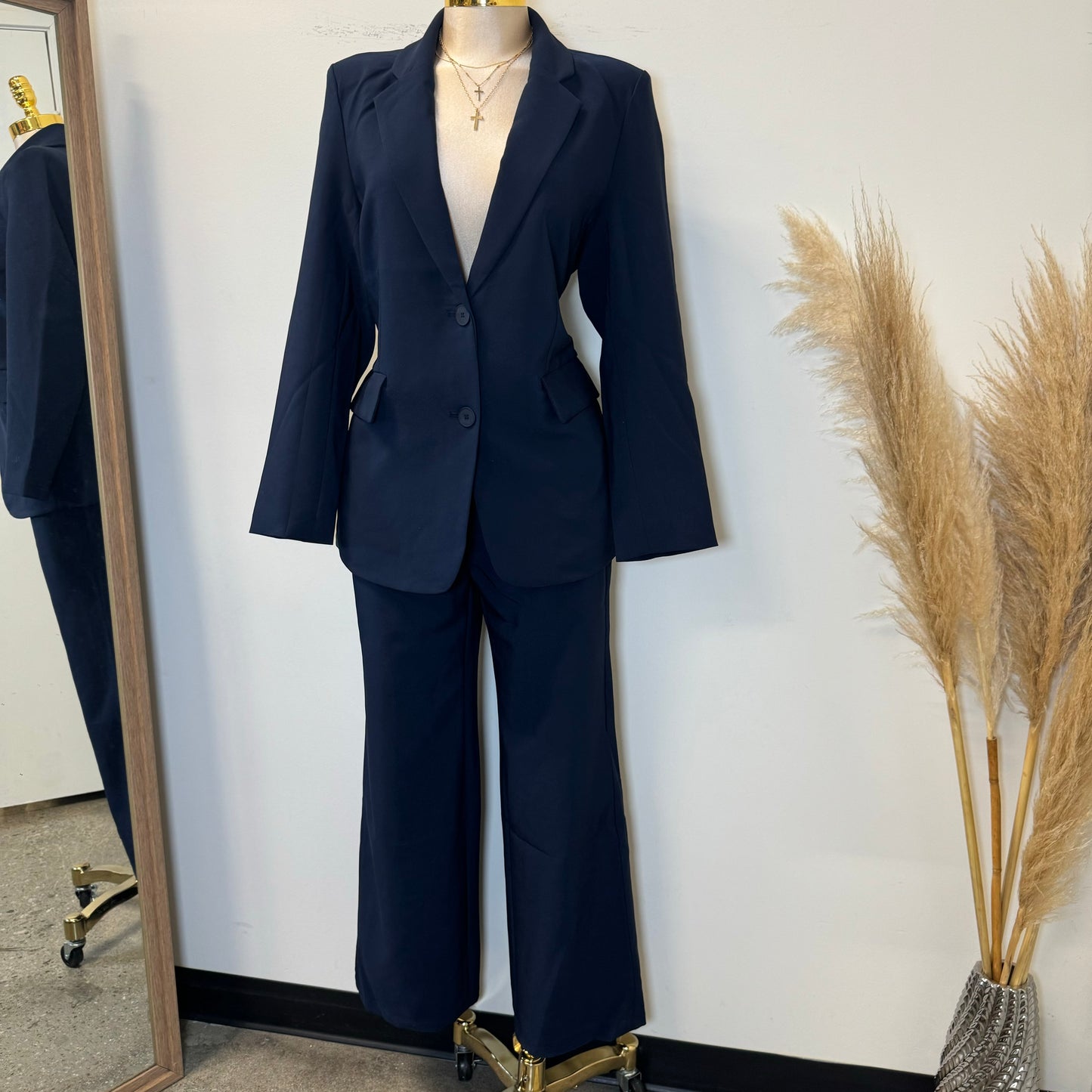 Boss Lady Pant Suit-Navy