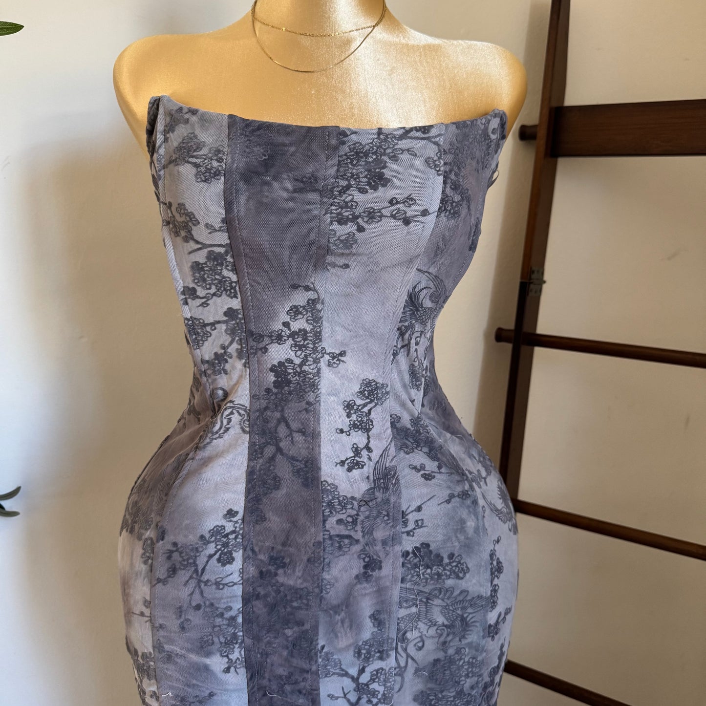 Strapless Midi Dress Plus size -Gris
