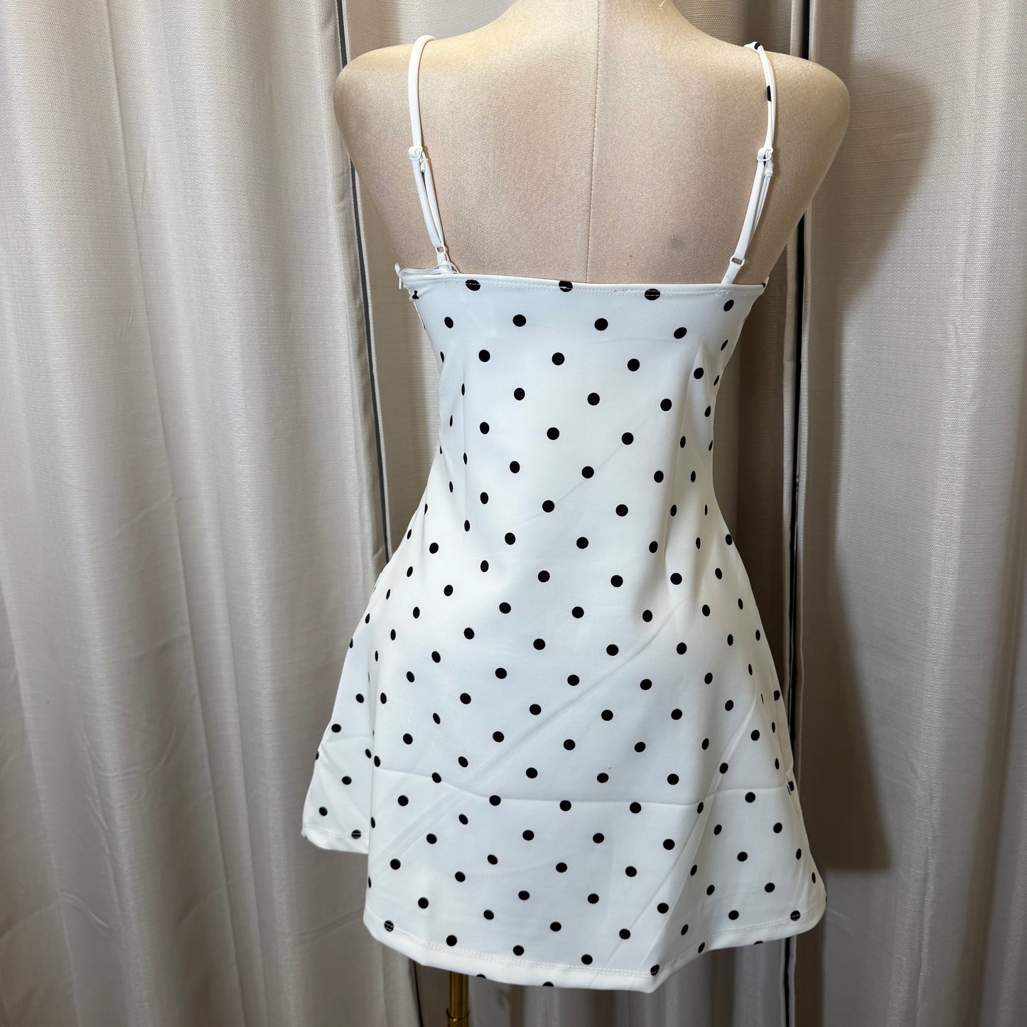 Polka Dot Mini Dress-white/Black