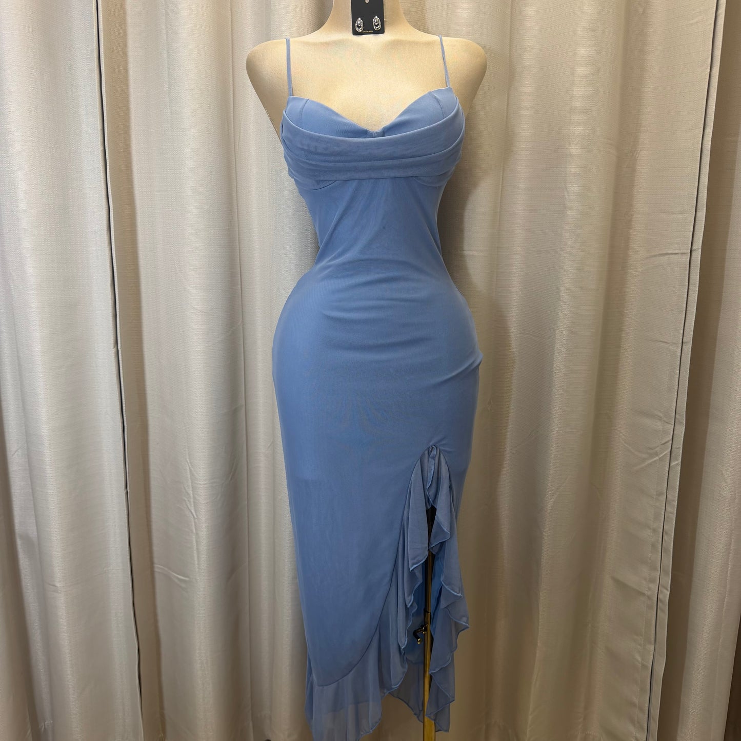 Mismaloya Mesh Dress-Blue