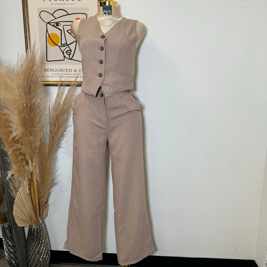 Frescura Pant Set-Brown