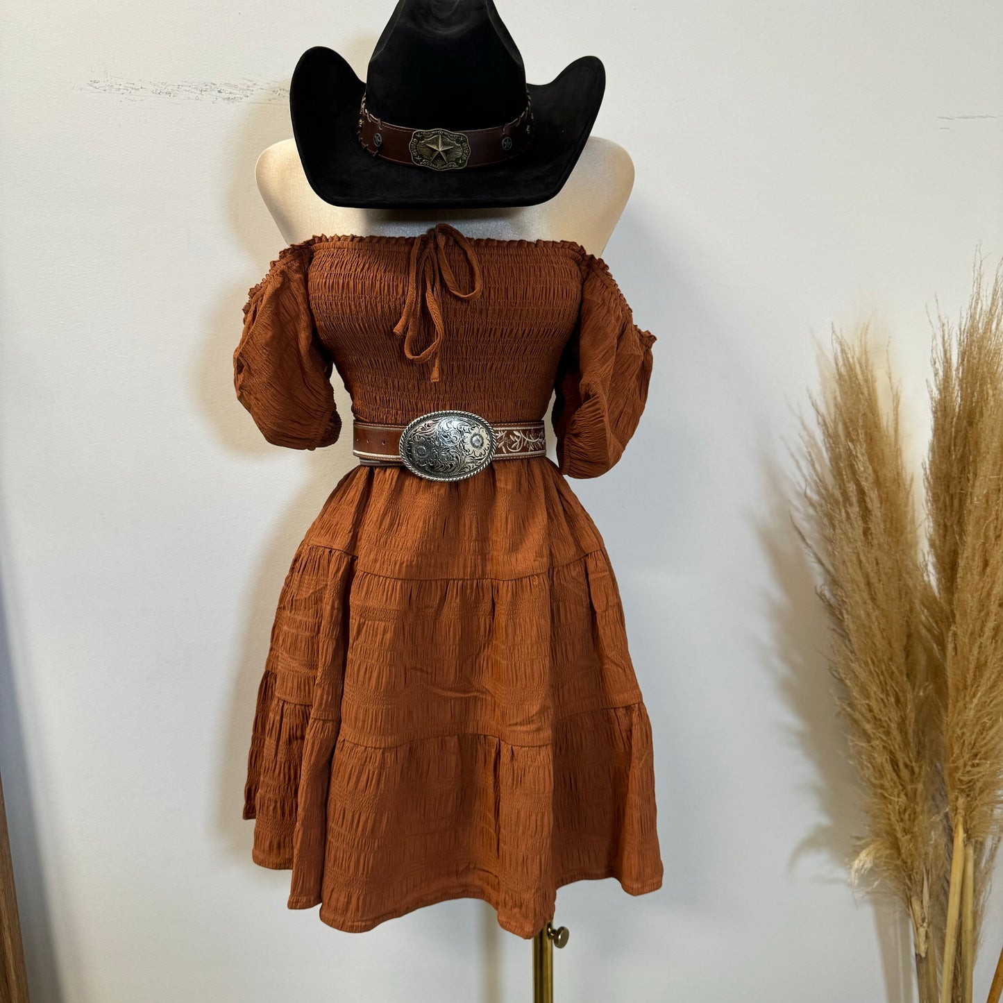 Vaquerita Dress-Rust