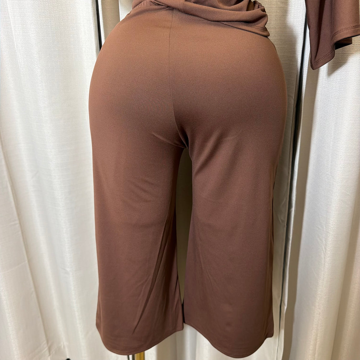 Crop Top Capri set-Brown