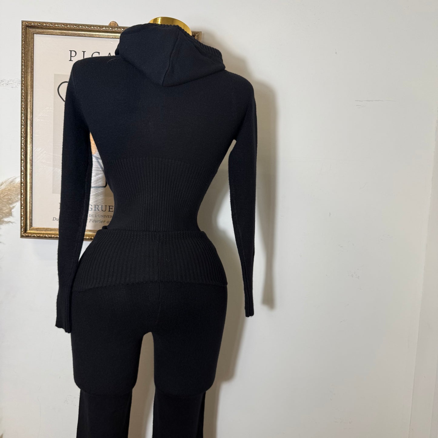 Y2K knitted Pant Set-Black