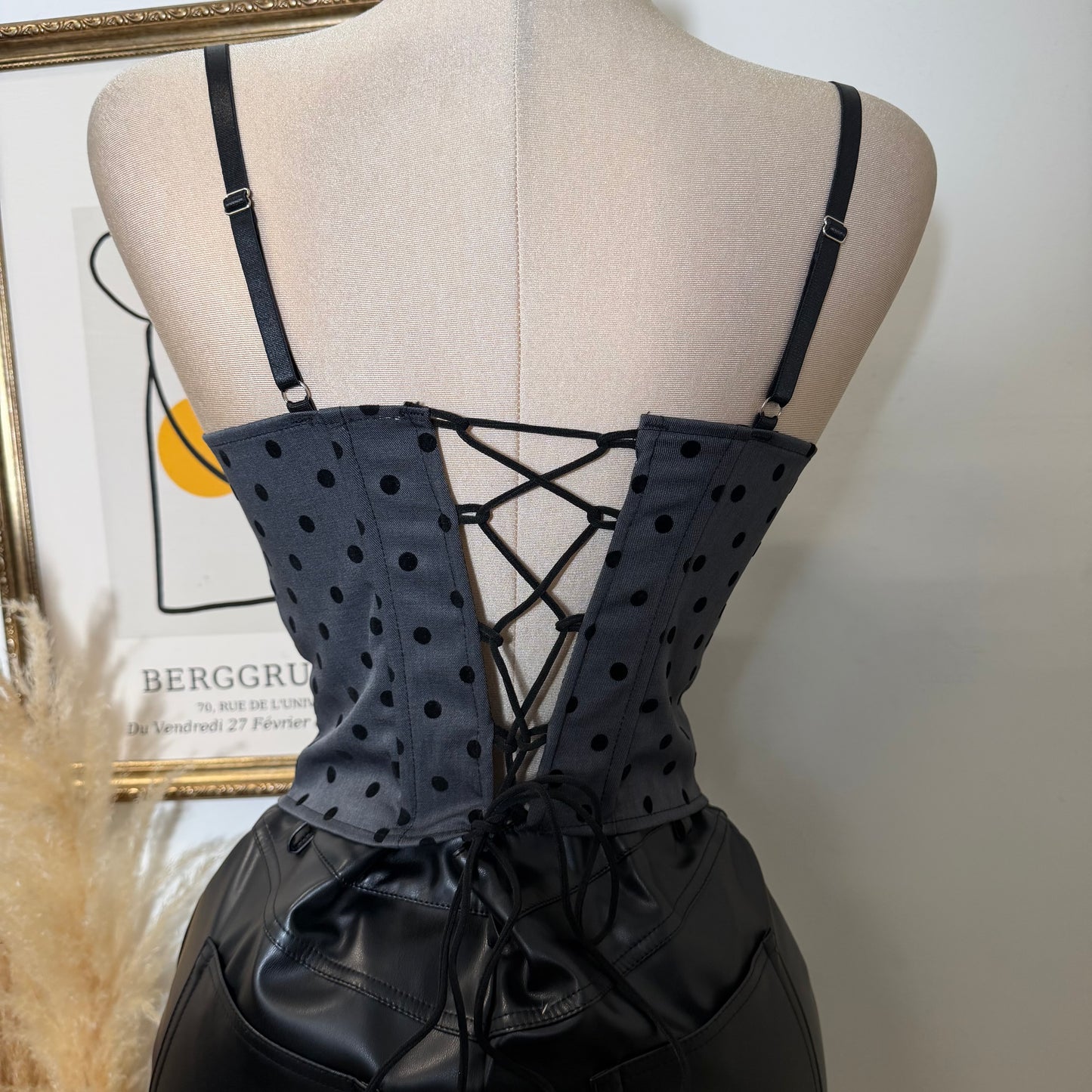 Polka Dot Corset Lace Up in the back