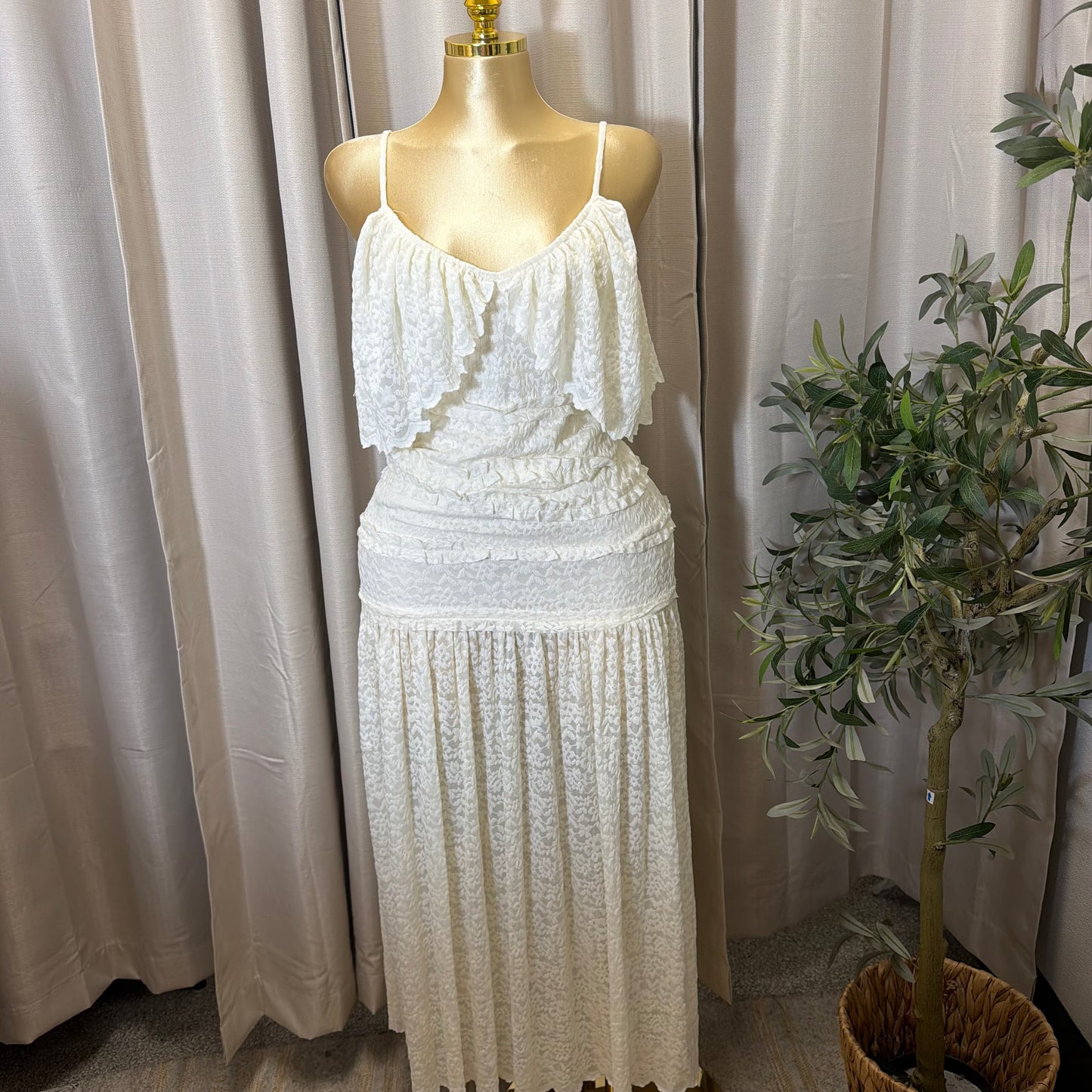 Luxe Desire Maxi Dress-Cream
