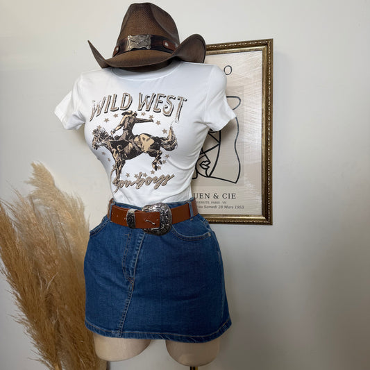 Wild West Cowboy Baby Tee-Ivory