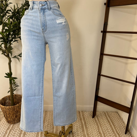 V2647L Ripped Jeans-LT Blue