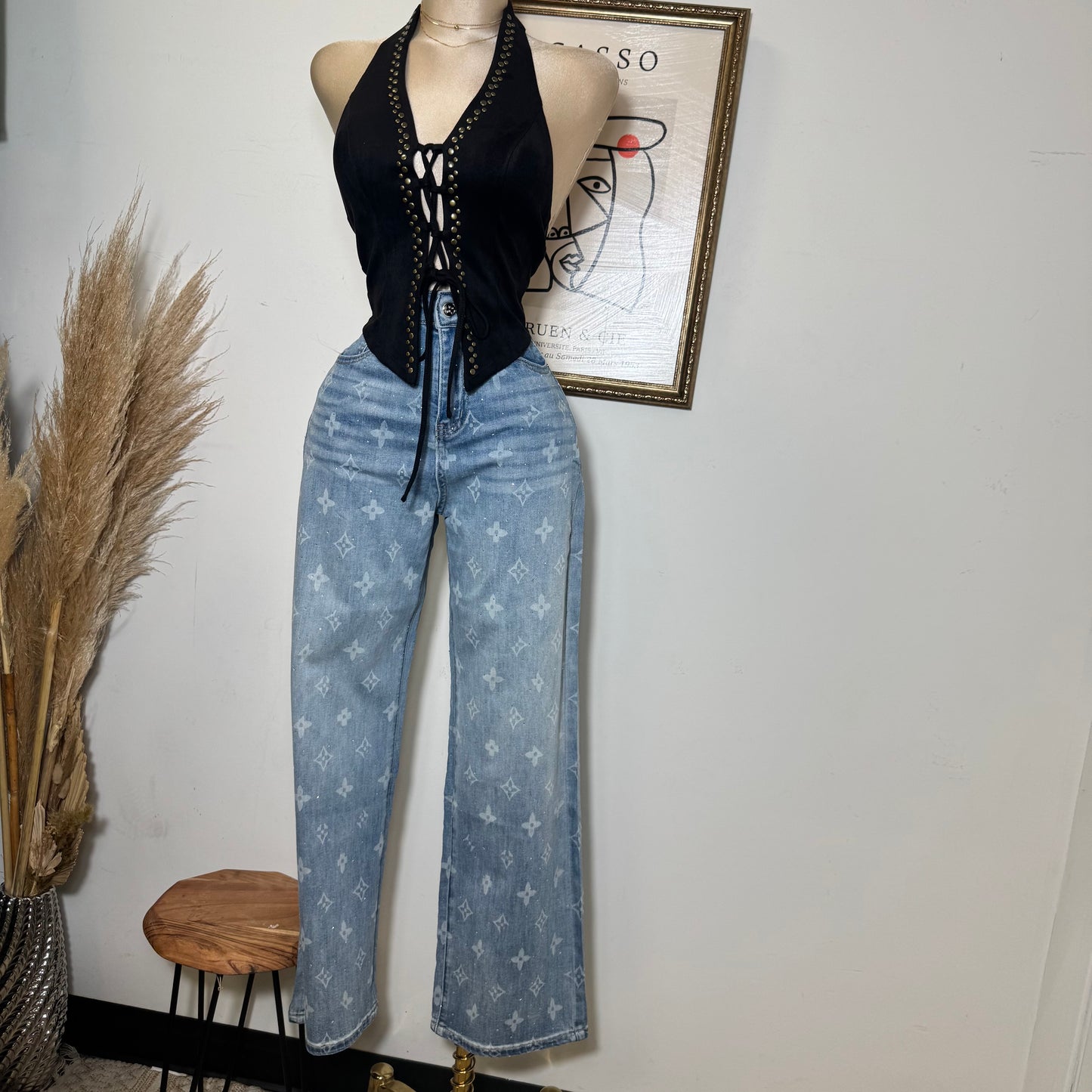 Logo Rhinestpants-Blue