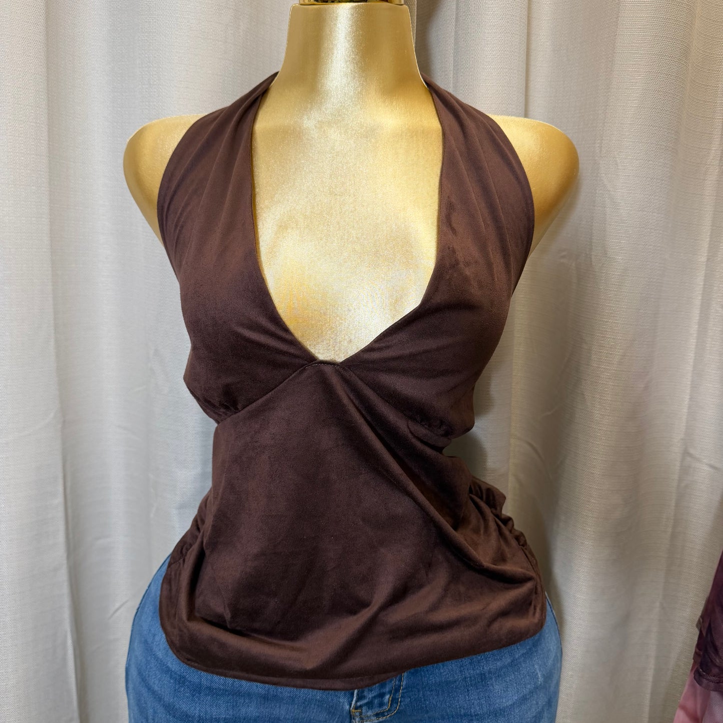 PL-Halter Top- Brown