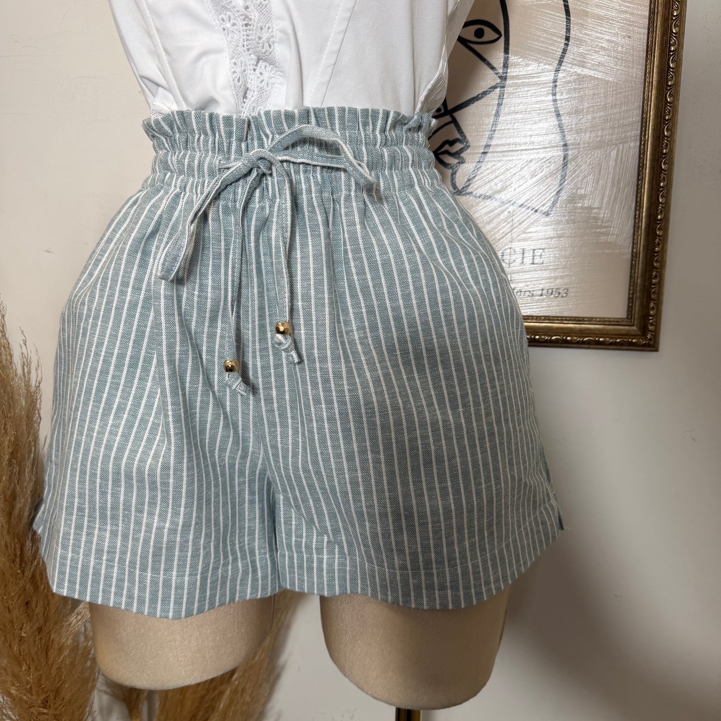 Elastic Shorts-Teal Ocean