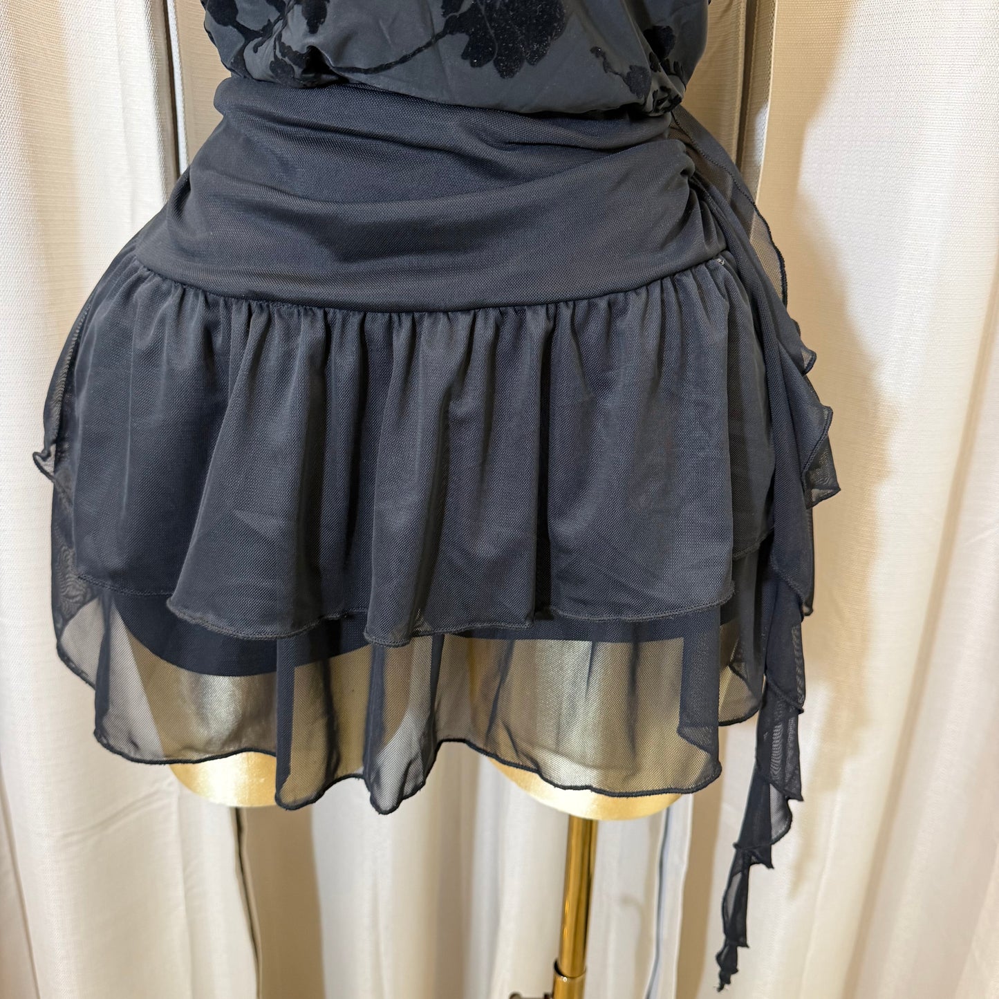 PL-Mini Mesh Skirt-Black