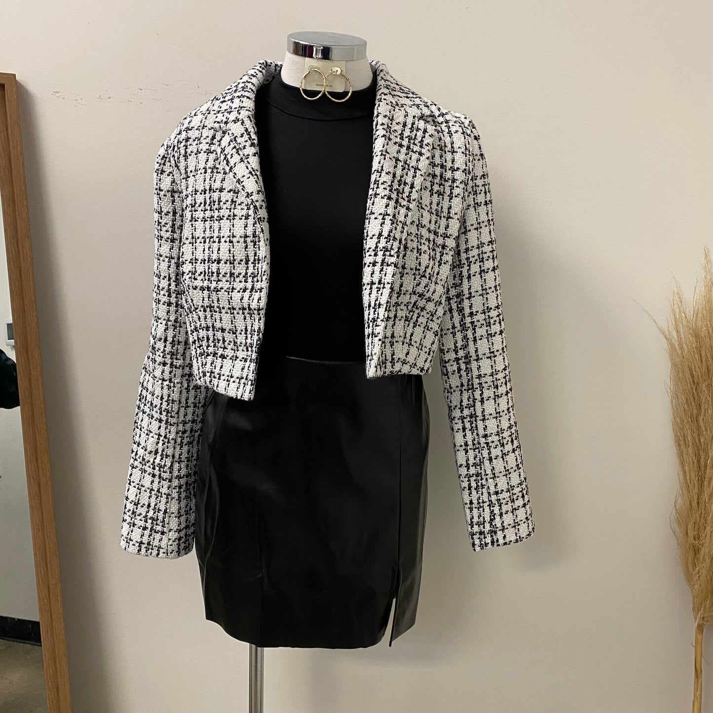 Ani Crop Jacket -White/Black