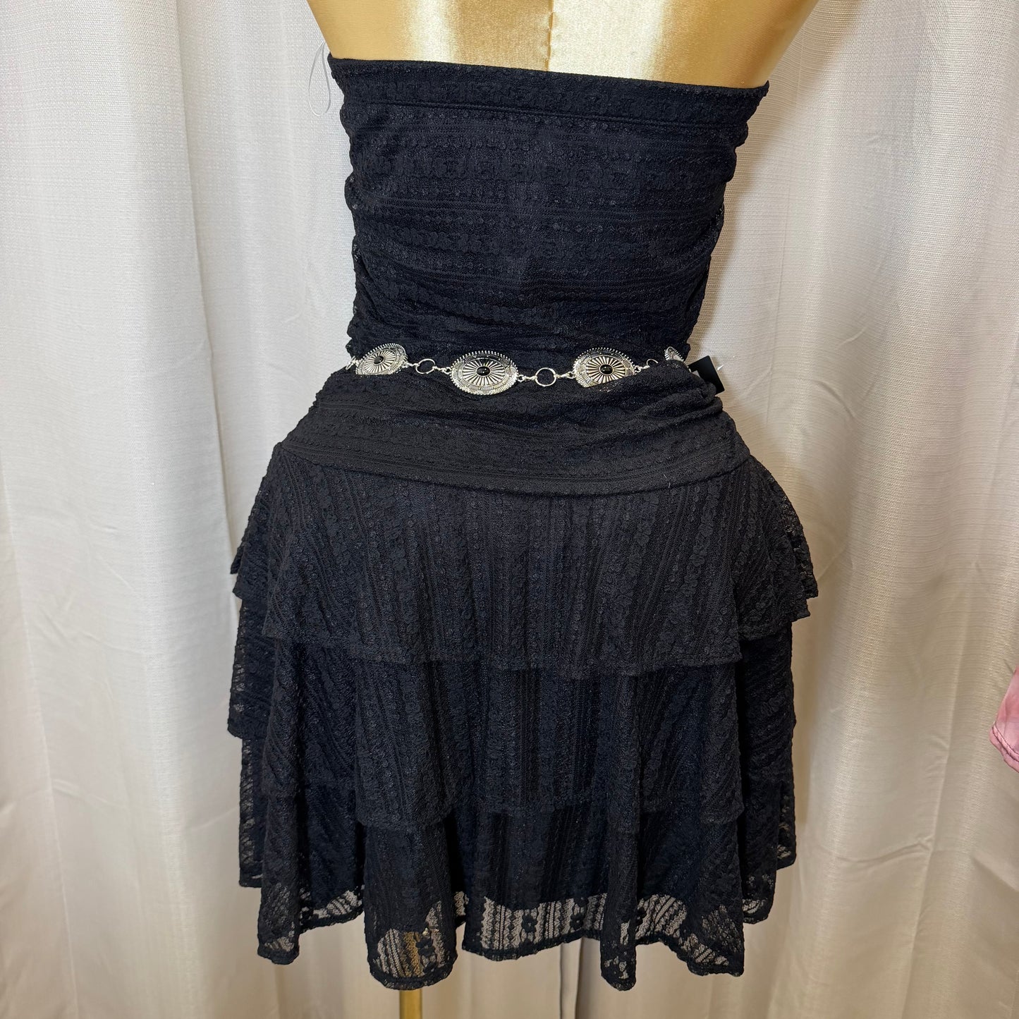PL-Ruffle Tube Dress-Black