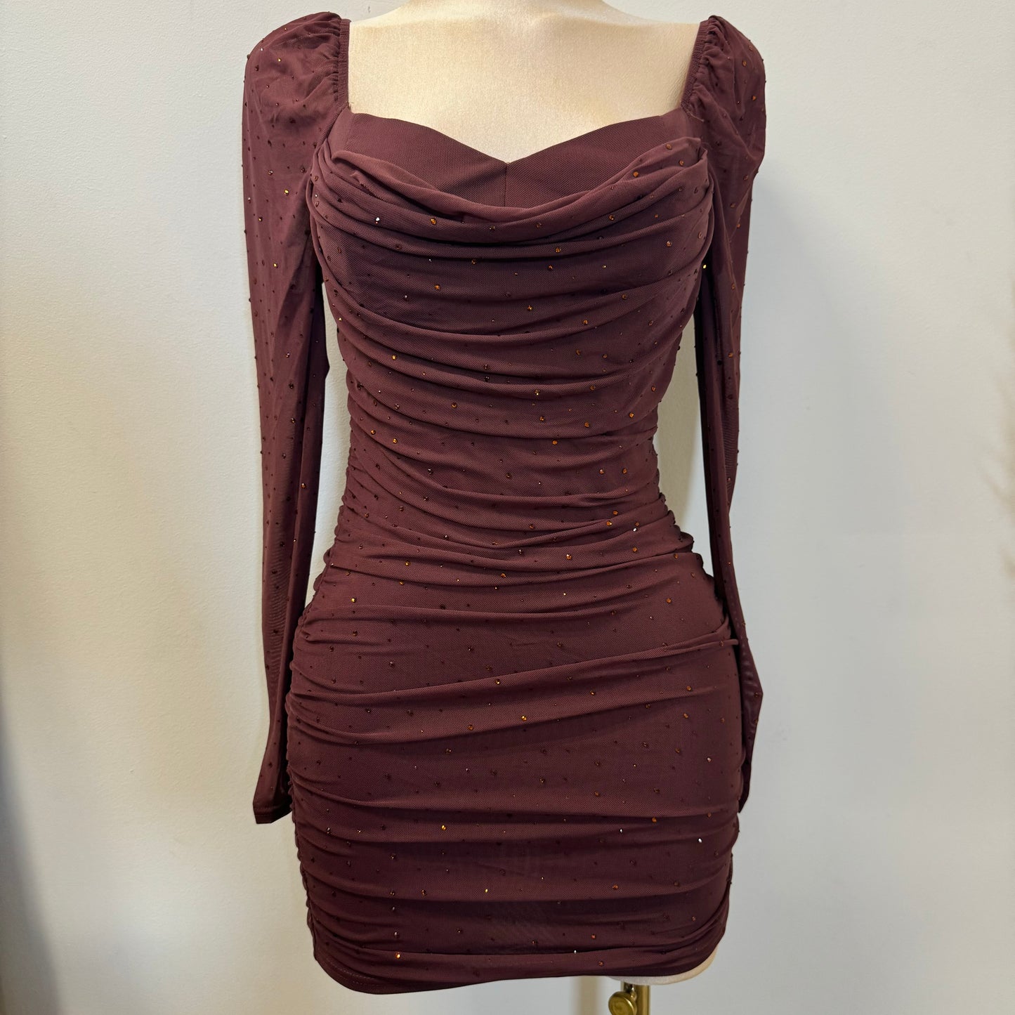 Vivian Mini Dress-Brown