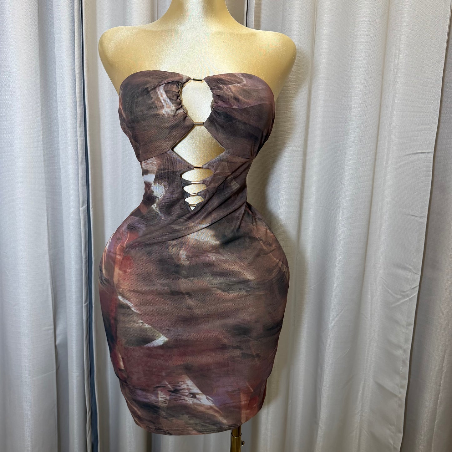 PL-Tube Mini Strapless dress-Multi Color