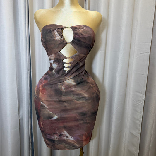 PL-Tube Mini Strapless dress-Multi Color