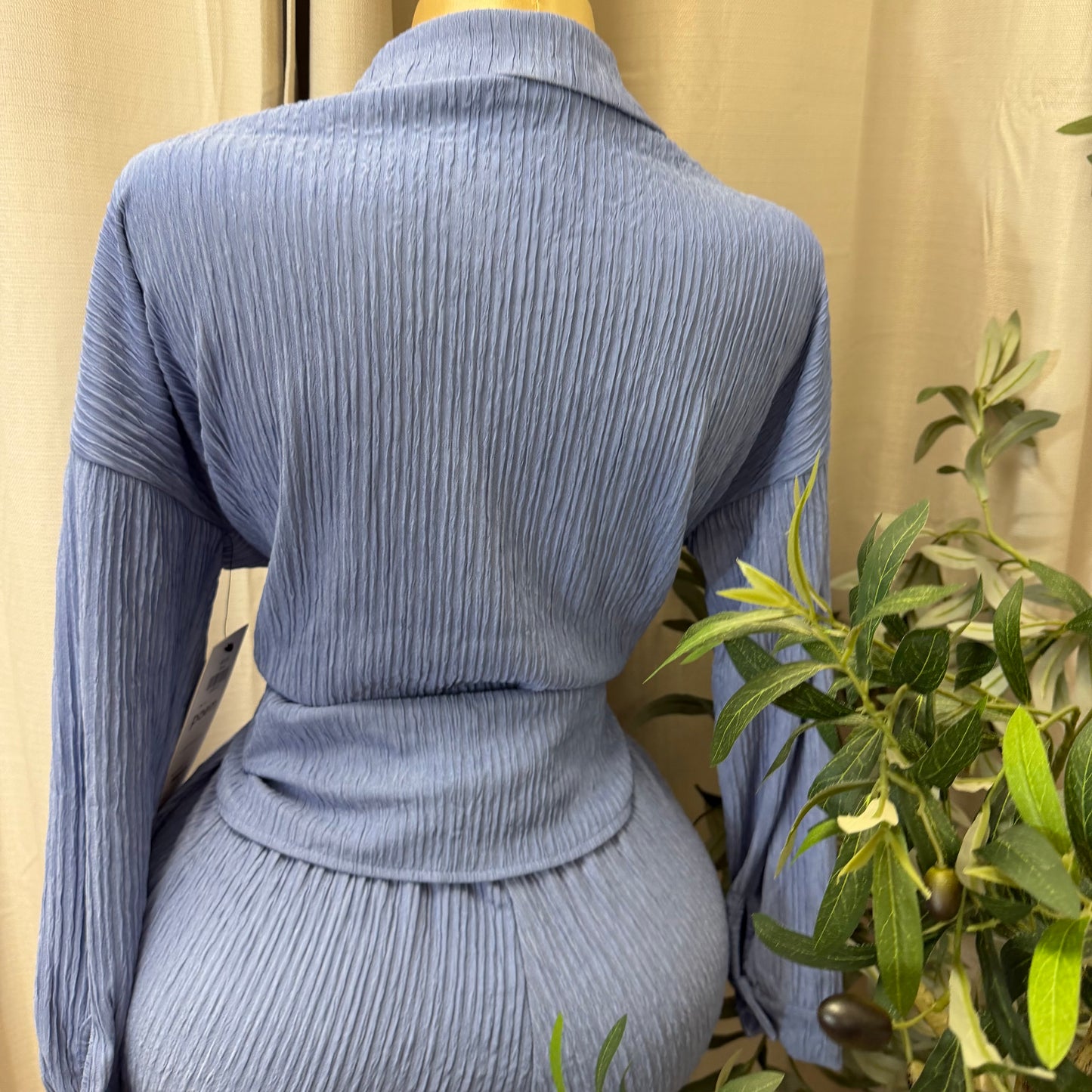 Long sleeve Pant Set-Baby Blue