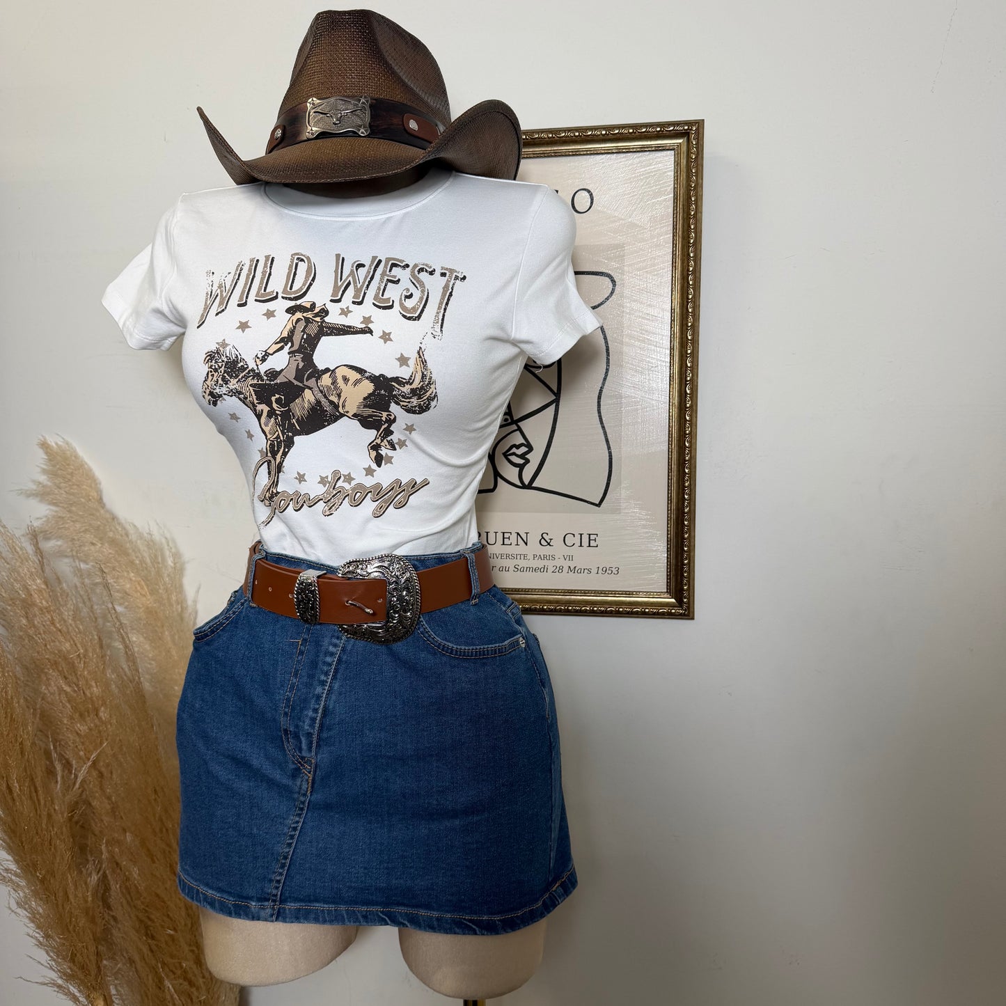 Wild West Cowboy Baby Tee-Ivory