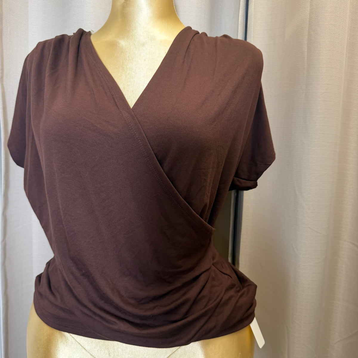 PL-V-Neck Top-Brown