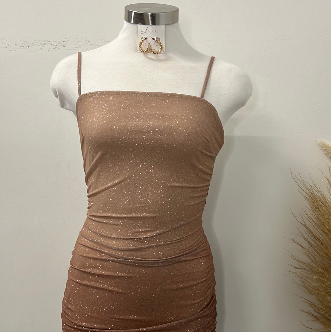 Roxi Midi Dress-Brown