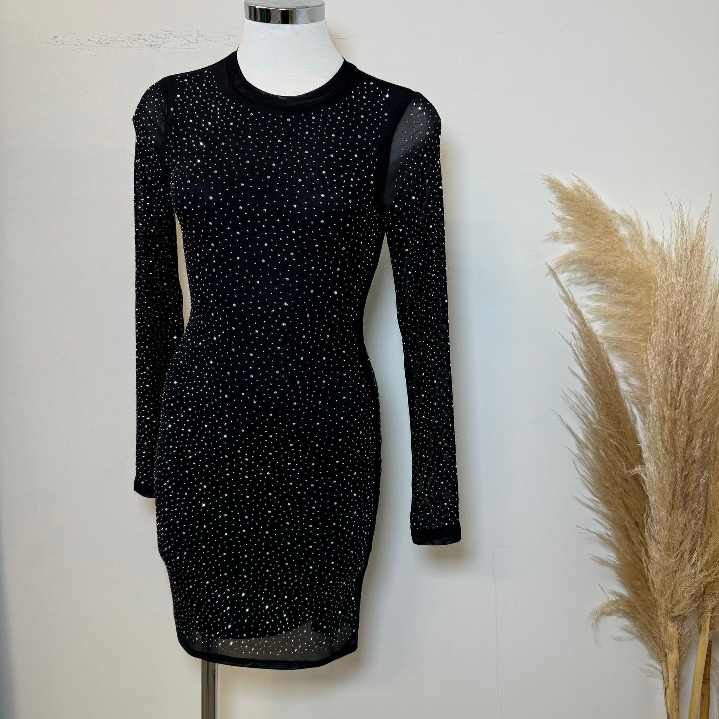 La Durango Rhinestone Dress-Black