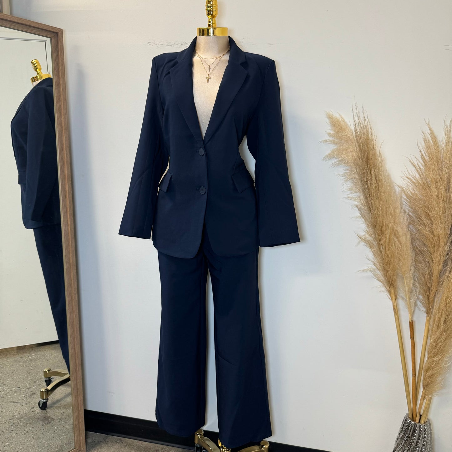 Boss Lady Pant Suit-Navy