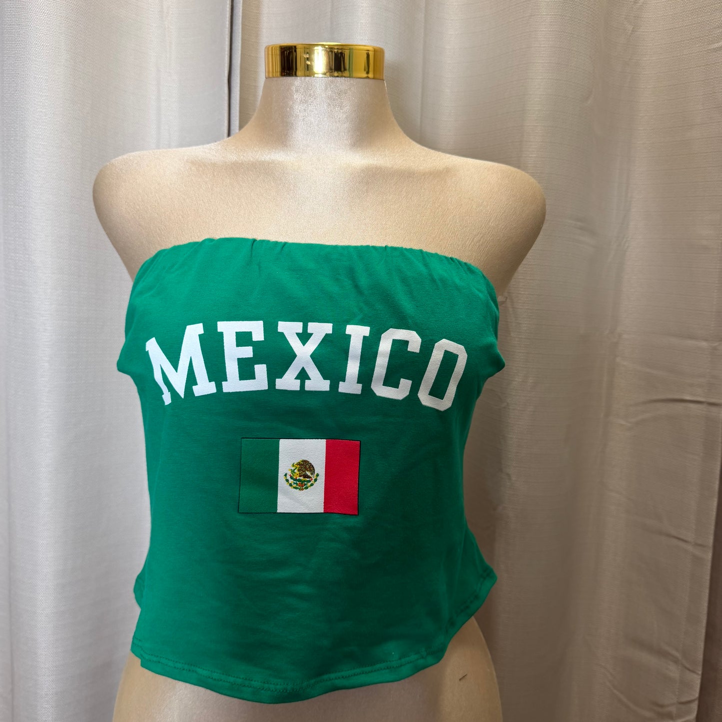 PL-Tube with Mexico Print Top-Green
