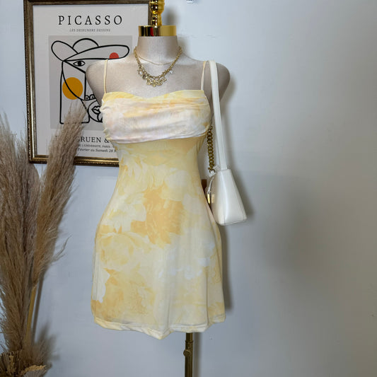 Solecito Mesh Dress-Yellow