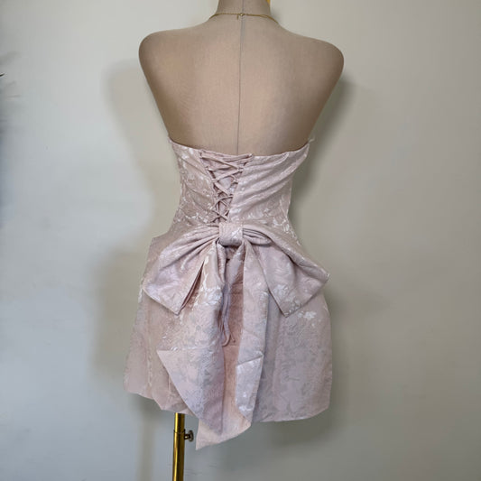 Bow Corset Dress-Baby Pink