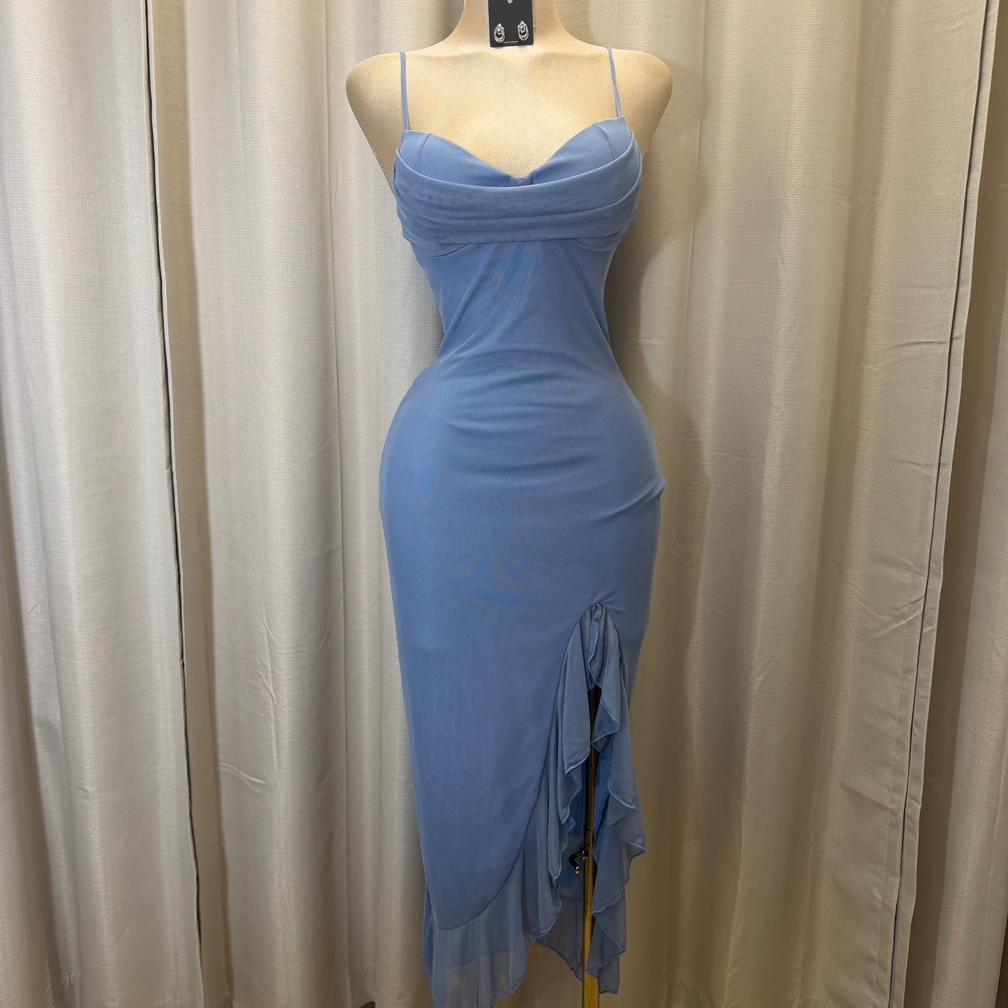 Mismaloya Mesh Dress-Blue