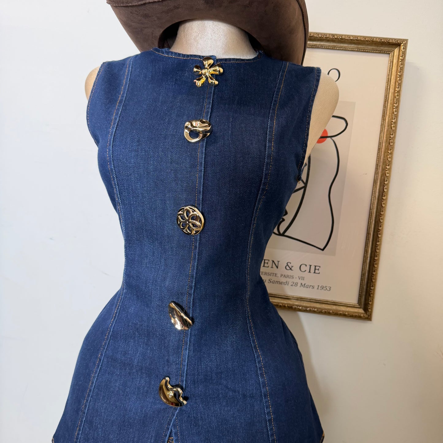 Diana Short Sleeve Denim Set-Blue