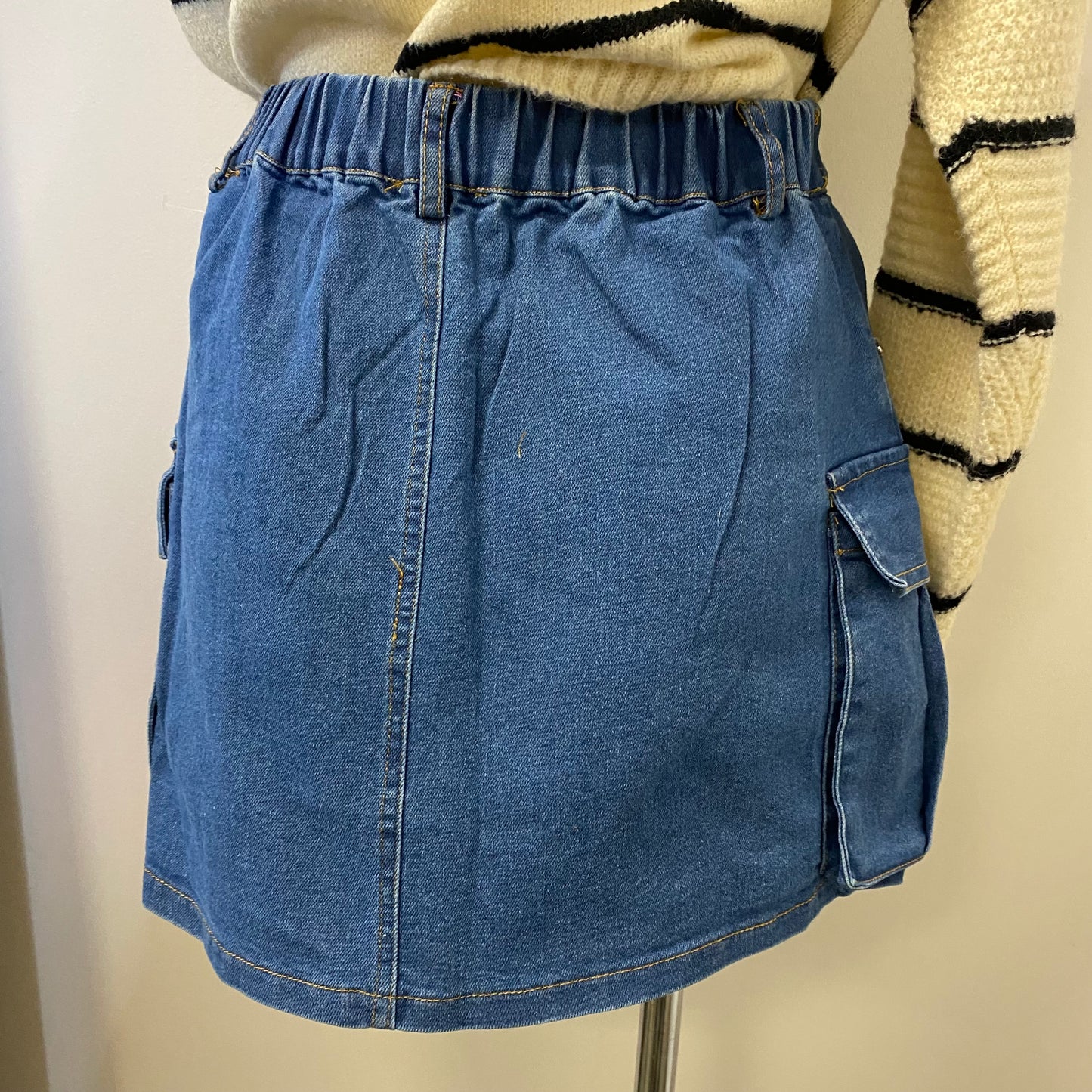 Denim Cargo Skirt -Denim